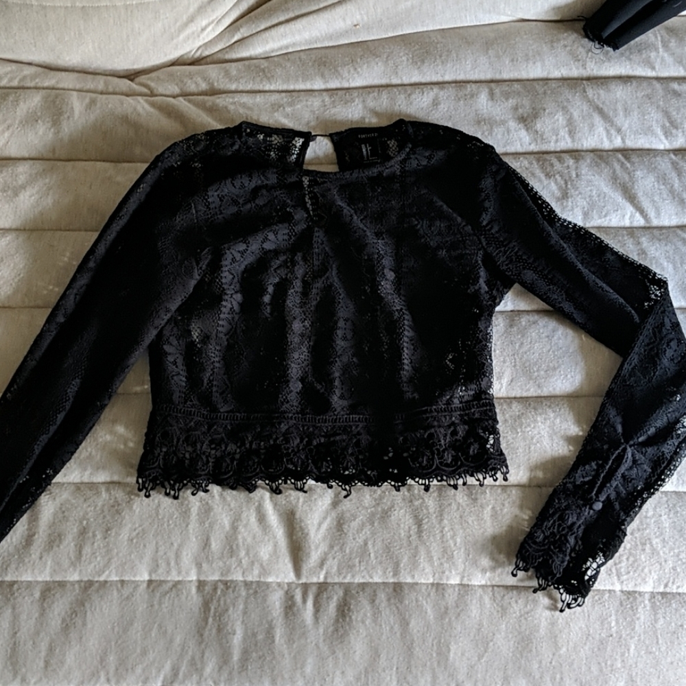 Lace long sleeve dress shirt